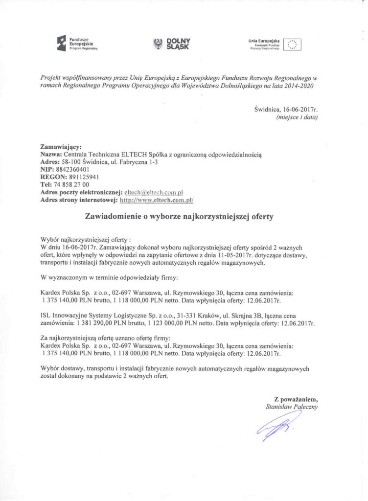 Zawiadomienie Regały