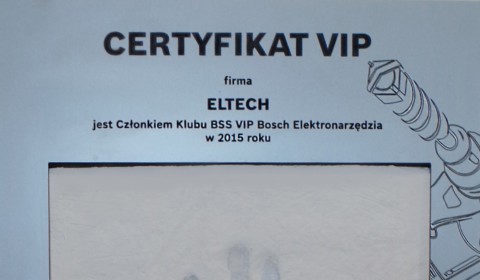 Po raz kolejny jesteśmy członkiem elitarnego Klubu BSS VIP BOSCH Elektronarzędzia